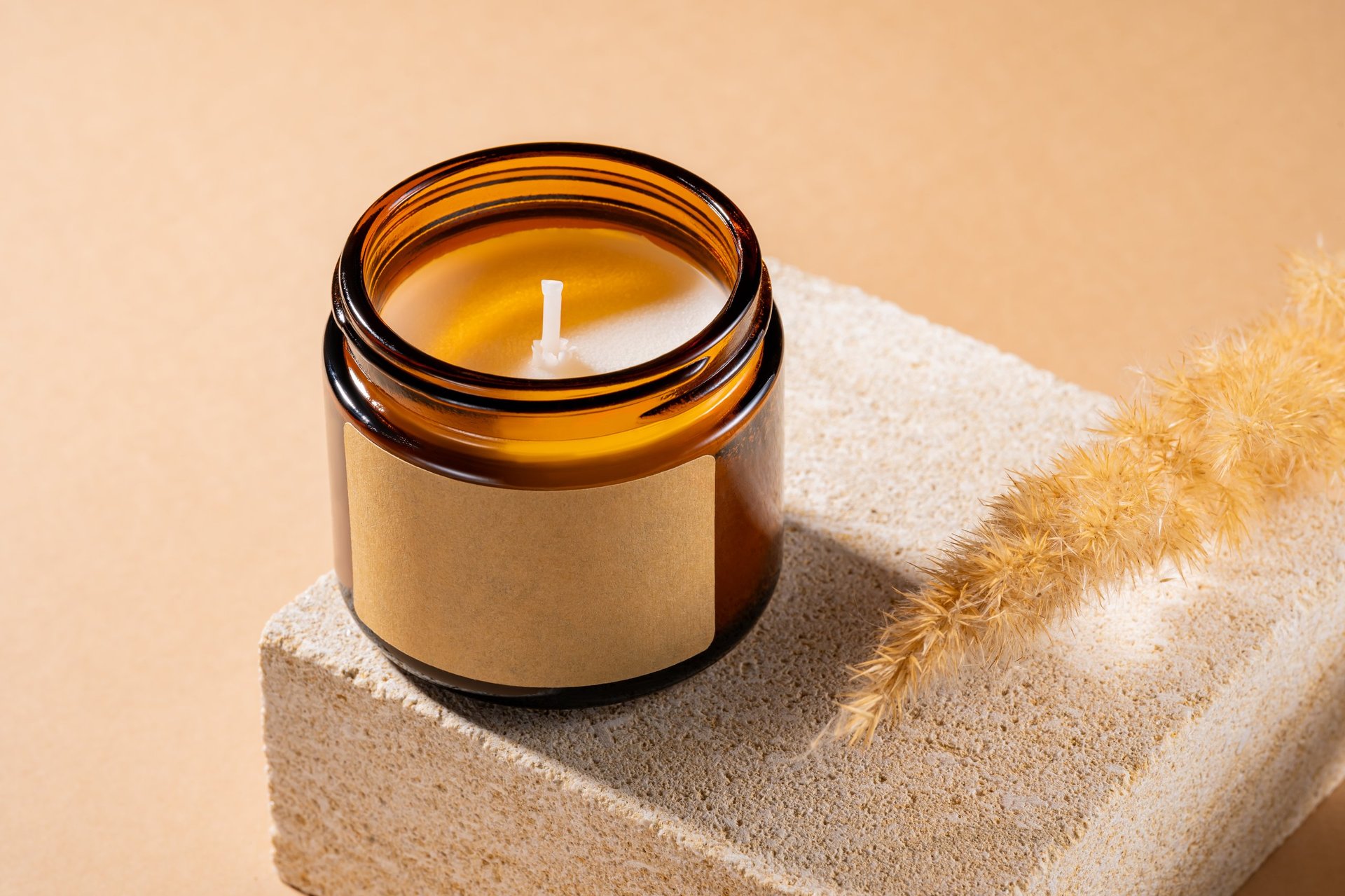 Luxury handmade candles with warm ambiance